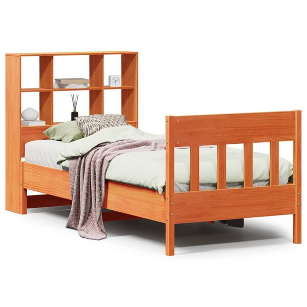 vidaXL Cadre de lit sans matelas cire marron 90x190 cm bois pin massif