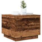 vidaXL Table basse avec lumières LED vieux bois 50x50x40 cm
