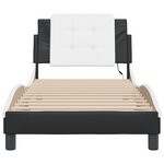 vidaXL Cadre de lit avec LED sans matelas Zadar noir et blanc 90x190 cm