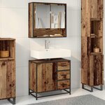 vidaXL Ensemble de mobilier de salle de bain 2 Pièces Bois Ancien