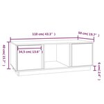 vidaXL Table basse Noir 110x50x40 cm Bois massif de pin