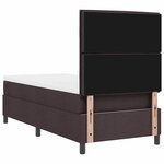 vidaXL Lit à ressorts avec matelas Marron foncé 80 x 200 cm tissu