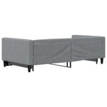vidaXL Lit de jour avec gigogne sans matelas gris clair 100x200 cm