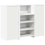 vidaXL Bureau de réception blanc 135x50x103 5 cm bois d'ingénierie