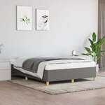 vidaXL Cadre de lit sans matelas gris foncé 140x200 cm tissu