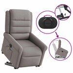 vidaXL Fauteuil inclinable de massage électrique Taupe Tissu