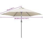 vidaXL Tissu de remplacement pour parasol d'extérieur Blanc 300 cm