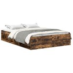 vidaXL Cadre de lit sans matelas chêne fumé 140x190 cm
