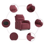 vidaXL Fauteuil inclinable électrique rouge bordeaux tissu