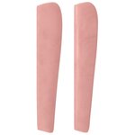 vidaXL Tête de lit avec oreilles Rose 103x23x118/128 cm Velours