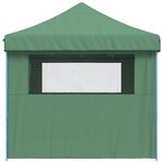 vidaXL Tente de réception pliable escamotable 4 parois latérales vert