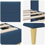 vidaXL Cadre de lit avec tête de lit Bleu 120 x 190 cm Tissu
