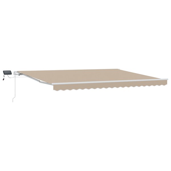 vidaXL Auvent Rétractable Manuel avec LED Beige 450x350 cm
