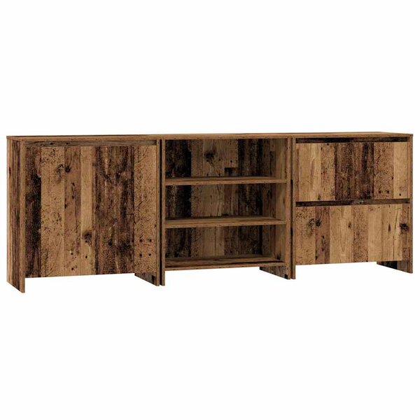 vidaXL Buffet 3 Pièces Bois ancien 70 x 41 x 75 cm Bois d'ingénierie