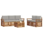 vidaXL Ensemble de canapés d'extérieur 6 pc Naturel et gris clair