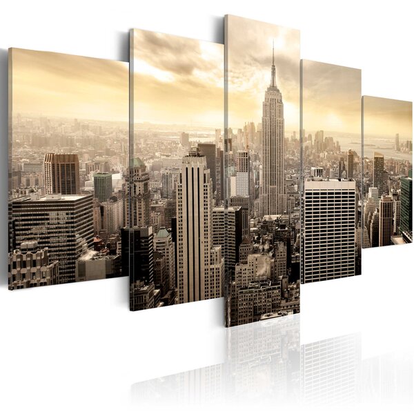 Tableau - new york et lever de soleil l x h en cm 100x50