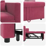 vidaXL Canapé-lit simple 3-en-1 convertible en velours rouge vin