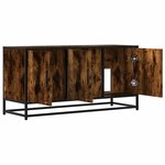 vidaXL Meuble TV chêne fumé 100x35x50 cm bois d'ingénierie et métal
