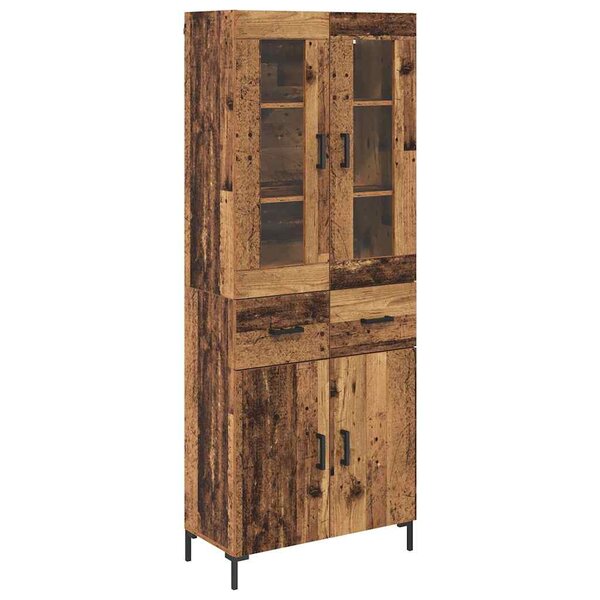 vidaXL Haut Armoire avec tiroir 2 Pièces Bois ancien Bois d'ingénierie