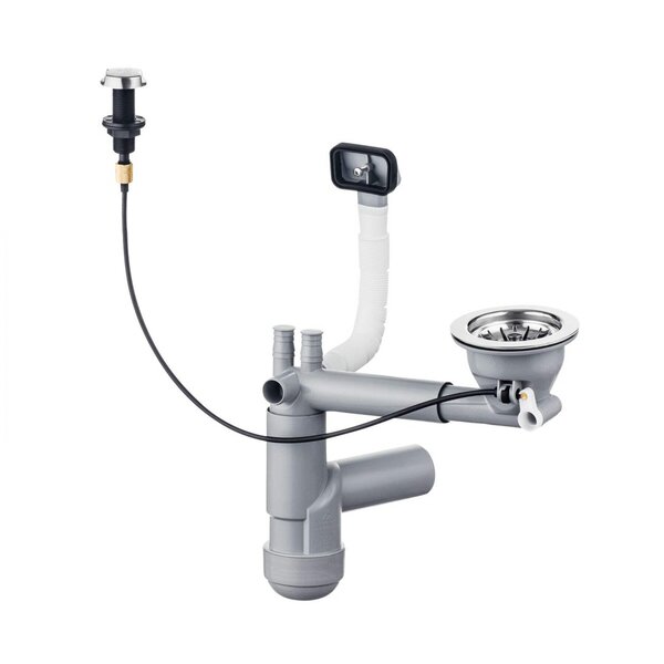 Siphon pour évier 1 cuve en acier - Gain de place