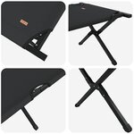 vidaXL Lit de camping pliant 2 Pièces Noir Tissu Oxford