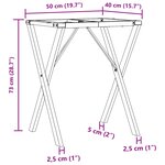 vidaXL Pieds de table à manger cadre en X 50x40x73 cm acier