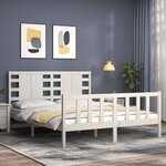 vidaXL Cadre de lit sans matelas blanc bois de pin massif