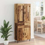 vidaXL Haut Armoire 2 Pièces Bois Ancien Bois Aggloméré et Verre
