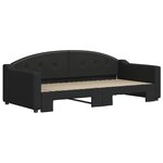 vidaXL Lit de jour avec lit gigogne noir 90x190 cm tissu