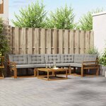 vidaXL Ensemble de canapés d'extérieur 6 Pièces Gris Naturel et Clair