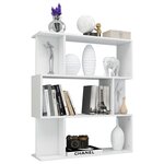vidaXL Bibliothèque/Séparateur de pièce Blanc brillant 80x24x96 cm