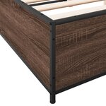 vidaXL Cadre de lit chêne marron 140x190 cm bois d'ingénierie et métal