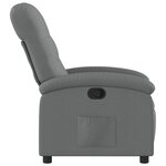 vidaXL Fauteuil inclinable en tissu gris foncé