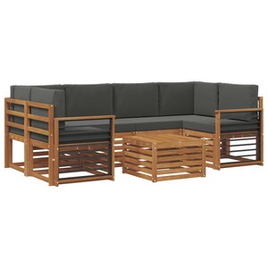 vidaXL Ensemble de canapés d'extérieur 7 pc Naturel et Anthracite