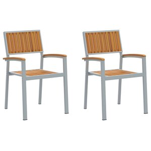 vidaXL Chaise empilable 2 pc Marron Bois d'Acacia Massif Empilable