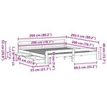 vidaXL Cadre de lit sans matelas blanc 200x200 cm bois massif de pin
