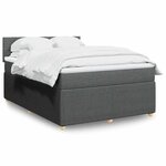 vidaXL Sommier à lattes de lit avec matelas Gris foncé 160x200cm Tissu