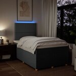 vidaXL Sommier à lattes de lit avec matelas gris foncé 120x190cm tissu