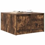vidaXL Table basse avec tiroirs chêne fumé 70 5x70x40 cm