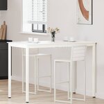 vidaXL Table de bar Blanc 110 x 55 x 105 cm Bois de pin massif