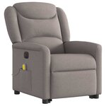 vidaXL Fauteuil inclinable de massage électrique Taupe Tissu