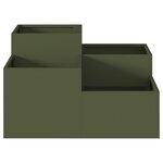 Jardinière vidaXL 100x100x48 cm Vert olive Acier