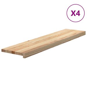 vidaXL Marches d'escalier 4Pièces non traité 110x30x2cm bois chêne massif