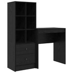 vidaXL Bureau avec tiroir avec étagère avec stockage 2 Pièces Chêne noir