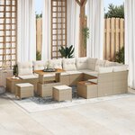 vidaXL Ensemble de canapé de jardin avec coussin 12 Pièces Beige et crème