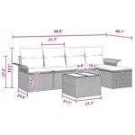vidaXL Ensemble de canapé de jardin 6 Pièces Marron Poly rotin