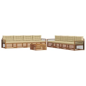 vidaXL Ensemble de canapés d'extérieur 9 Pièces Naturel et Beige