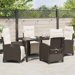 vidaXL Ensemble de salle à manger pour jardin 5 Pièces Marron polyrotin