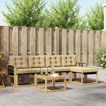vidaXL Ensemble de canapés d'extérieur 6 Pièces Blanc et Beige
