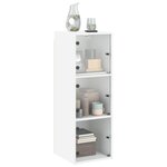 vidaXL Armoire murale avec portes en verre blanc 35x37x100 cm